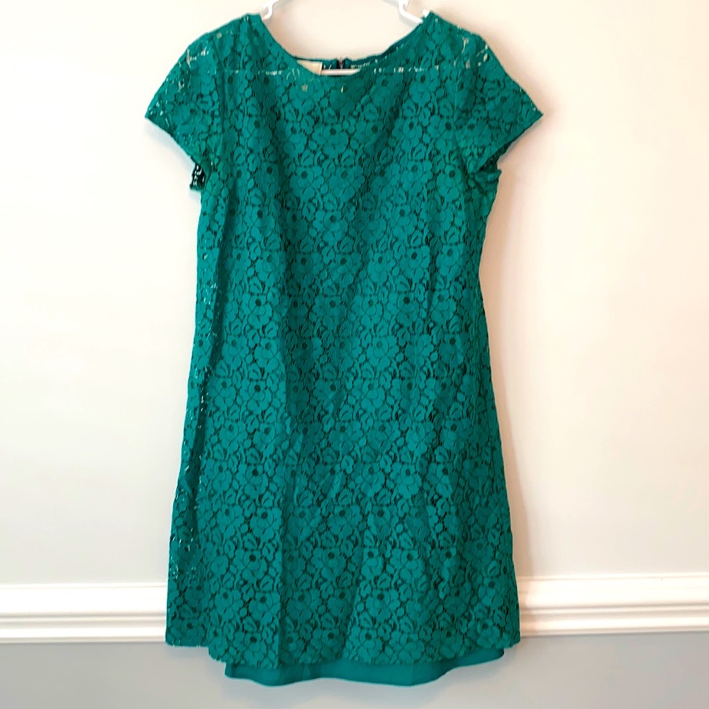 Green Lace Overlay Dress